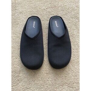 iiimmu Women's Black Knit Clogs  Minimalist  Slip-on Comfort Mules Size 7.5